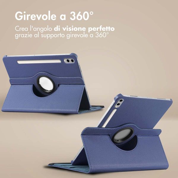 imoshion Cover Girevole a 360° Samsung Galaxy Tab S10 Ultra / Tab S9 Ultra - Blu scuro