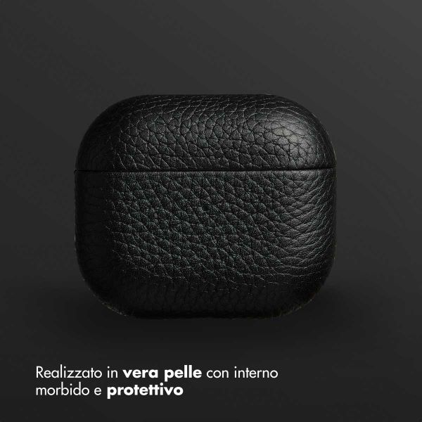Accezz Cover in vera pelle  Apple Airpods 3 - Nero