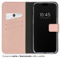Selencia Cover a libro in vera pelle Apple iPhone 15 Pro - Dusty Pink