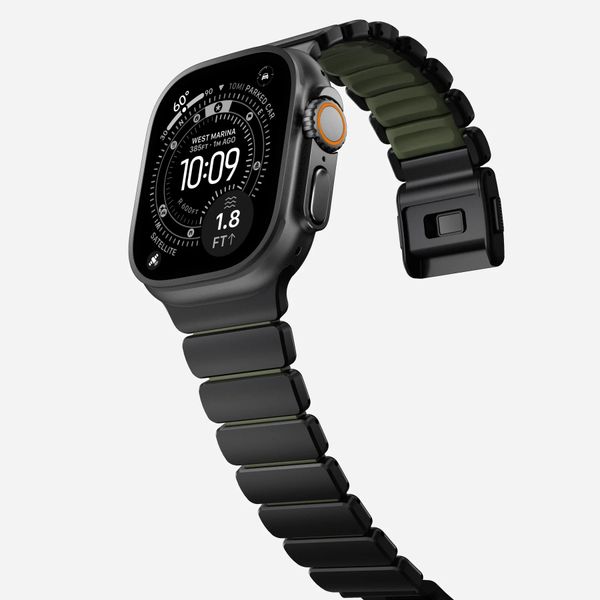 Nomad Cinturino Stratos Apple Watch | 44/45/46/49 mm - Forest Green / Black Titanium