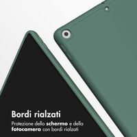 Accezz Cover a libro in silicone Smart Apple iPad 9 (2021) 10.2 pollici / iPad 8 (2020) 10.2 pollici / iPad 7 (2019) 10.2 pollici - Verde scuro