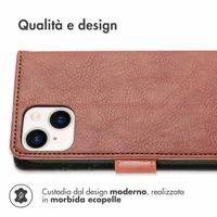 imoshion Cover a libro di Lusso Apple iPhone 14 / 13 - Marrone