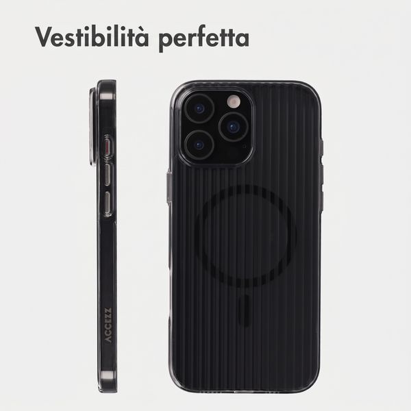 Accezz Cover Lite con MagSafe | Fluted | Apple iPhone 16 Pro Max - Nero