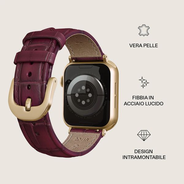 Burga Cinturino in vera pelle Apple Watch | 38/40/41/42 mm - Mobwife / Gold