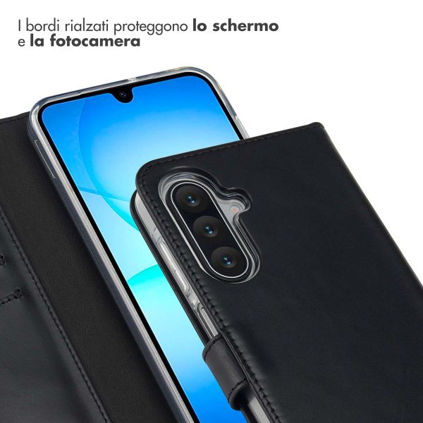 Selencia Cover a libro in vera pelle Samsung Galaxy A17 (5G) / (4G) - Nero