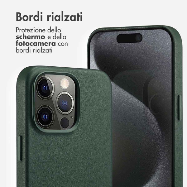 Accezz Cover in Pelle con MagSafe Apple iPhone 15 Pro Max - Cedar Green
