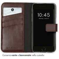 Selencia Cover a libro in vera pelle Apple iPhone SE (2022 / 2020) / 8 / 7 / 6(s) - Marrone