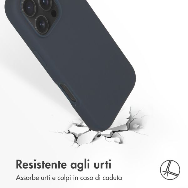 Accezz Cover in silicone liquido con MagSafe Apple iPhone 16 Pro - Blu scuro
