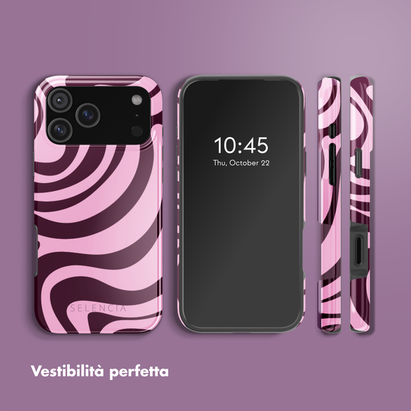 Selencia Cover posteriore Vivid con MagSafe Apple iPhone 17 Pro Max - Wavy Swirl Pink Plum