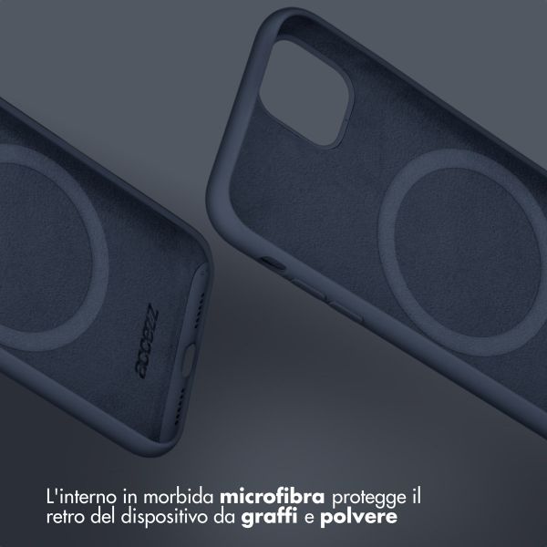 Accezz Cover in silicone liquido con MagSafe Apple iPhone 15 Pro Max - Blu scuro