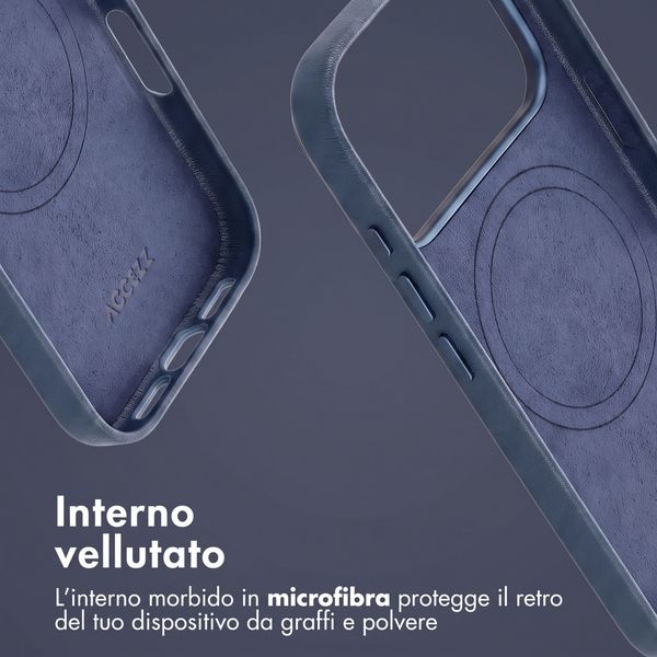 Accezz Cover in Pelle con MagSafe Apple iPhone 18 Pro / 17 Pro - Nightfall Blue