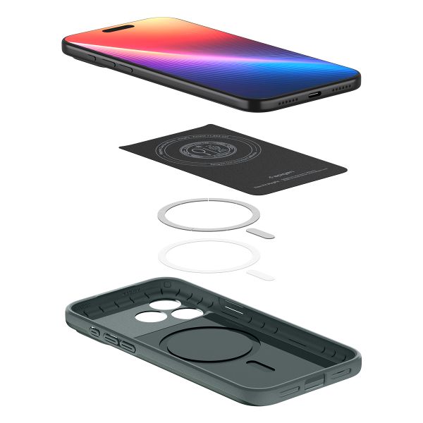 Spigen Cover posteriore Thin Fit MagSafe Apple iPhone 18 Pro / 17 Pro - Abyss Green