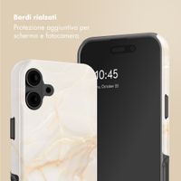 Selencia Cover posteriore Vivid con MagSafe Apple iPhone 16 - Golden Beige Marble