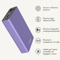 imoshion Powerbank in alluminio Ultra Series 20.000 mAh - Ricarica rapida fino a 33 watt - Tropical Violet
