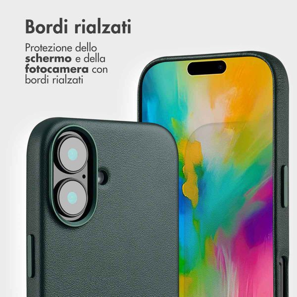 Accezz Cover in pelle 2 in 1 con MagSafe Apple iPhone 16 - Cedar Green