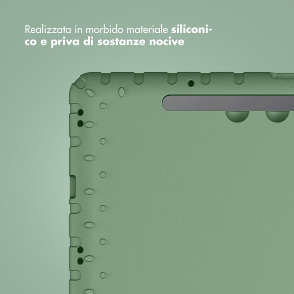 imoshion Cover Posteriore Kidsproof con Maniglia Samsung Galaxy Tab S11 / S9 11.0 pollici / S10 Lite / S10 FE / S9 FE 10.9 pollici - Olive Green