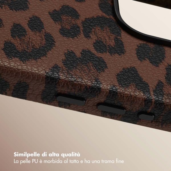 Selencia Cover Sabi Stampa pantera con MagSafe Apple iPhone 16 Pro Max - Mocha Brown