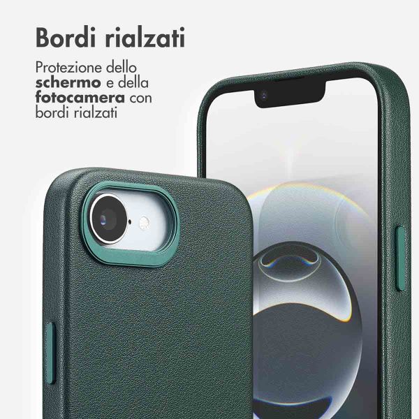 Accezz Cover in Pelle con MagSafe Apple iPhone 17e / 16e - Cedar Green