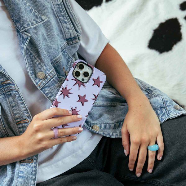 Selencia Cover posteriore Vivid con MagSafe Apple iPhone 16 - Stars Plum Lilac