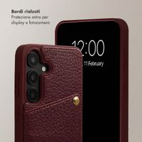 Selencia Cover per telefono Nova con cordino e portacarte Samsung Galaxy S25 / S24 - Bold Burgundy