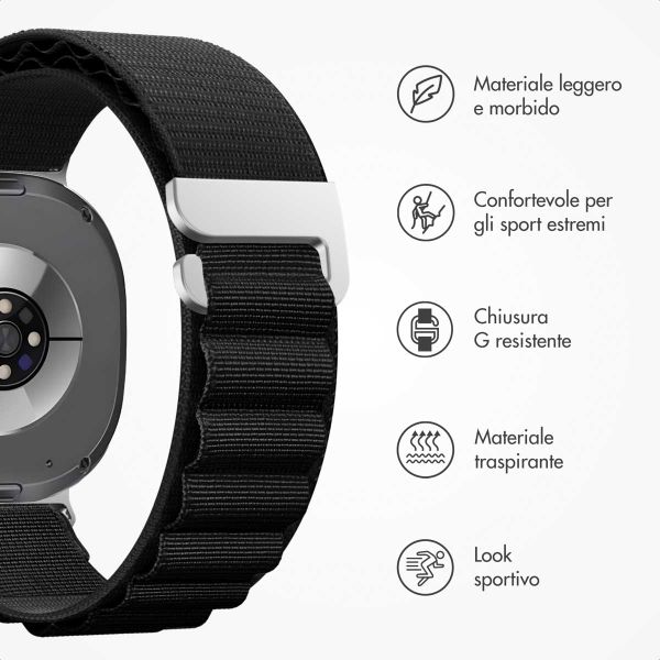 imoshion Cinturino in nylon Alpine Samsung Galaxy Watch 8 (40/44mm) / Classic (46mm) - Nero