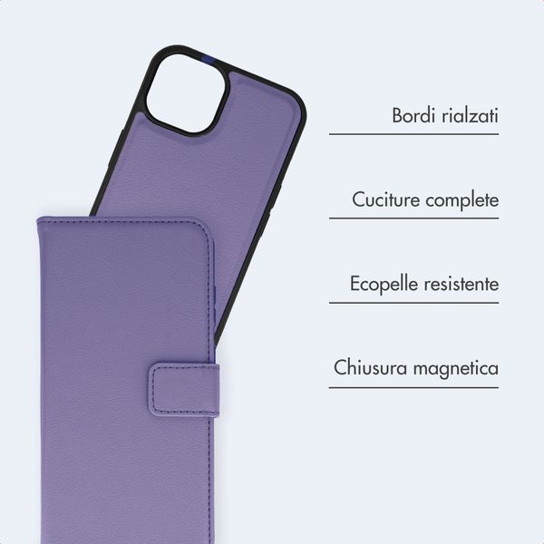 imoshion Cover a libro di lusso 2-in-1 rimovibile Apple iPhone 12 (Pro) - Viola