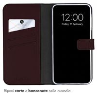 Selencia Cover a libro in vera pelle Samsung Galaxy A27 (5G) - Marrone scuro