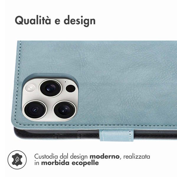 imoshion Cover a libro di Lusso Apple iPhone 16 Pro - Azzurro