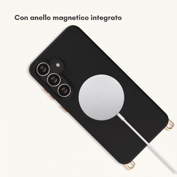 Selencia Cover posteriore Rivièra con MagSafe con ganci rimovibili Samsung Galaxy S25 FE - Velvet Black