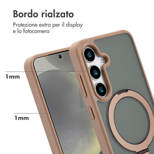 Accezz Cover con anello e supporto con MagSafe Samsung Galaxy S24 - Marrone