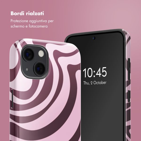Selencia Cover posteriore Vivid con MagSafe Apple iPhone 13 - Wavy Swirl Pink Plum
