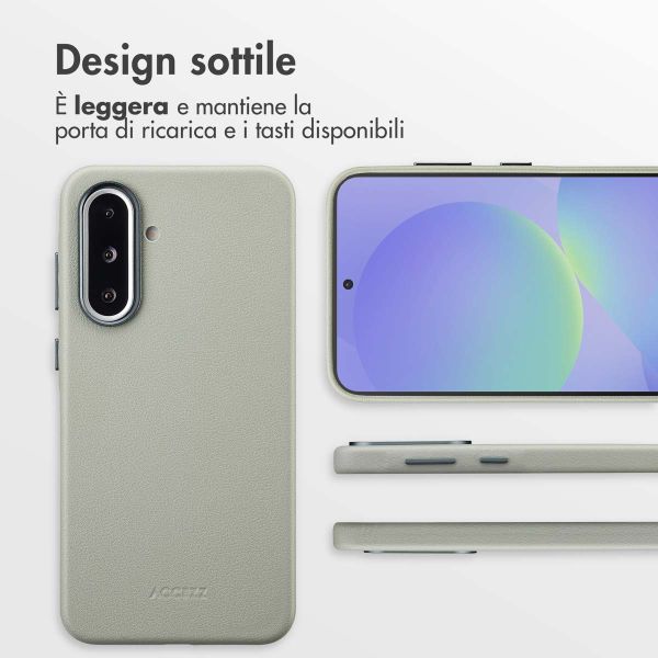 Accezz Cover in Pelle con MagSafe Samsung Galaxy A36 / A56 - Light Grey