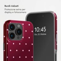 Selencia Cover posteriore Vivid con MagSafe Apple iPhone 15 Pro - Happy Dots Burgundy