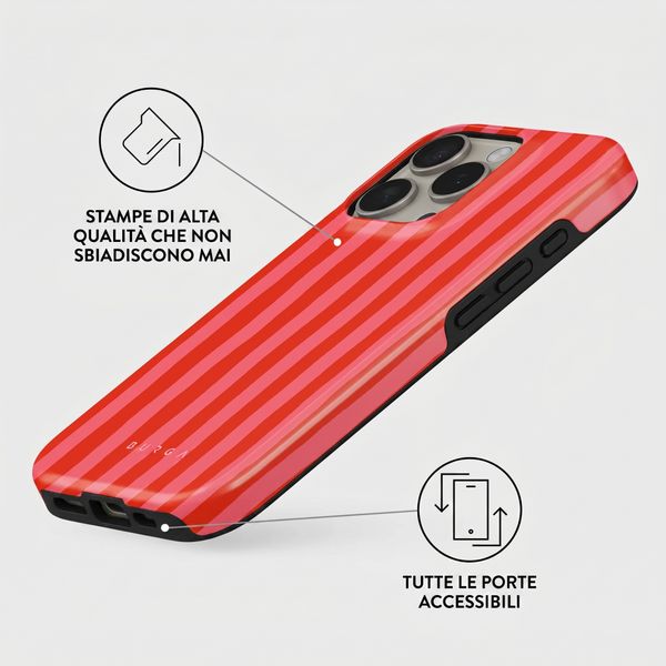 Burga Cover Posteriore Resistente con MagSafe Apple iPhone 16 Pro - Pomegranate