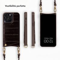 Selencia Nova cover posteriore in vera pelle con portacarte Apple iPhone 14 Pro - Dark Chocolate