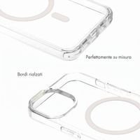 Selencia Cover posteriore Rivièra MagSafe con gancini rimovibili Apple iPhone 15 - Trasparente