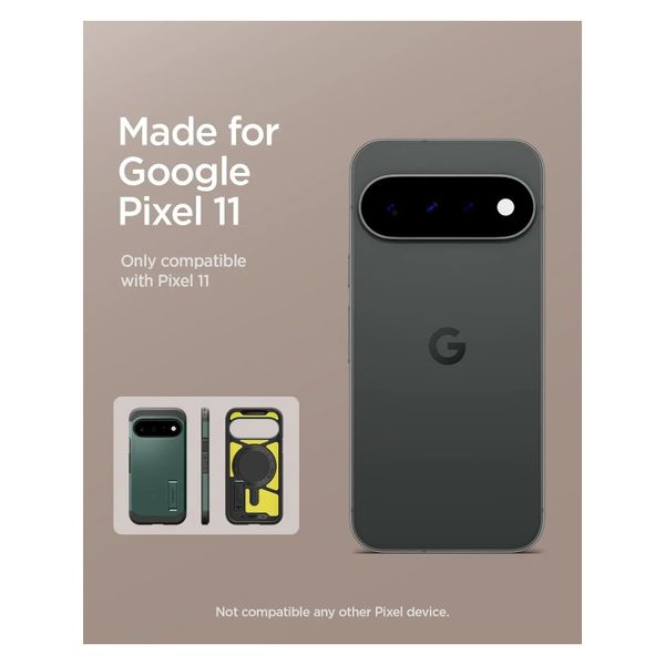 Spigen Cover Posteriore Corazzata Tough con MagSafe Google Pixel 11 - Abyss Green