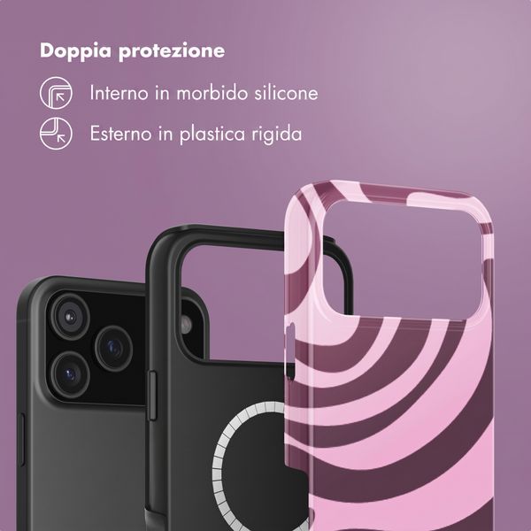 Selencia Cover posteriore Vivid con MagSafe Apple iPhone 18 Pro Max / 17 Pro Max - Wavy Swirl Pink Plum