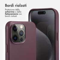 Accezz Cover in Pelle con MagSafe Apple iPhone 15 Pro Max - Heath Purple