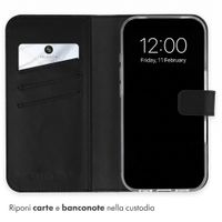 Selencia Cover a libro in vera pelle Apple iPhone 18 Pro / 17 Pro - Nero