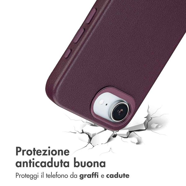 Accezz Cover in Pelle con MagSafe Apple iPhone 17e / 16e - Heath Purple