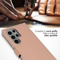 Selencia Cover a libro in vera pelle Samsung Galaxy S24 Ultra - Dusty Pink