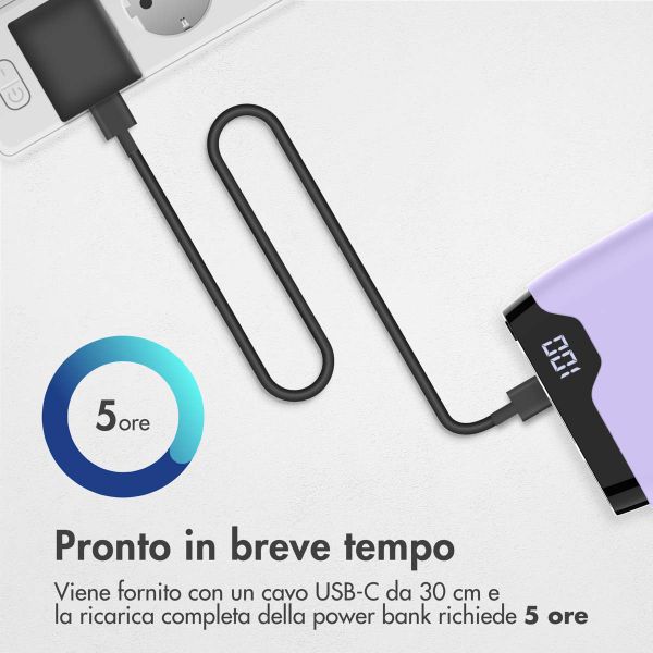 imoshion Powerbank - 20.000 mAh - Quick Charge e Power Delivery - Lilla