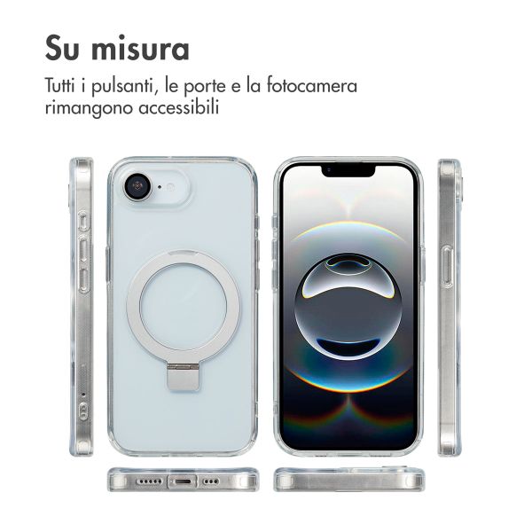 Accezz Cover con anello e supporto con MagSafe Apple iPhone 17e / 16e - Trasparente