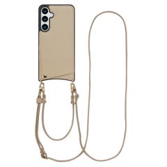 Selencia Cover per telefono Nova con cordino e portacarte Samsung Galaxy S24 Plus / S25 Plus - Beige