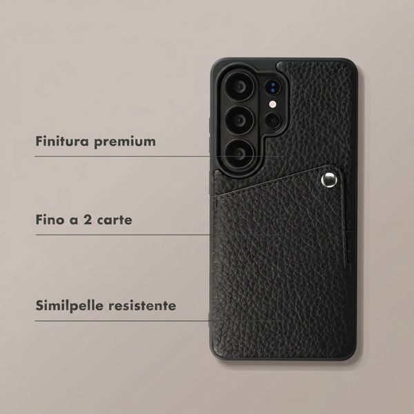 Selencia Cover posteriore Riva con portacarte Samsung Galaxy S26 Ultra - Nero