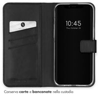 Selencia Cover a libro in vera pelle Apple iPhone 15 - Nero