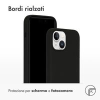 Accezz Cover in silicone liquido con MagSafe Apple iPhone 15 - Nero