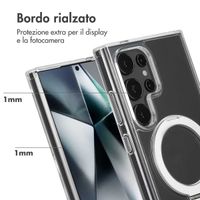 Accezz Cover con anello e supporto con MagSafe Samsung Galaxy S24 Ultra - Trasparente