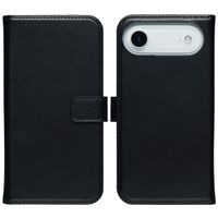 Selencia Cover a libro in vera pelle Apple iPhone Air - Nero